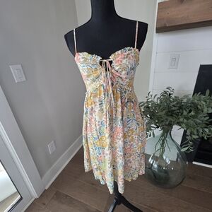 BE COOL Floral Tie-Front Mini Dress